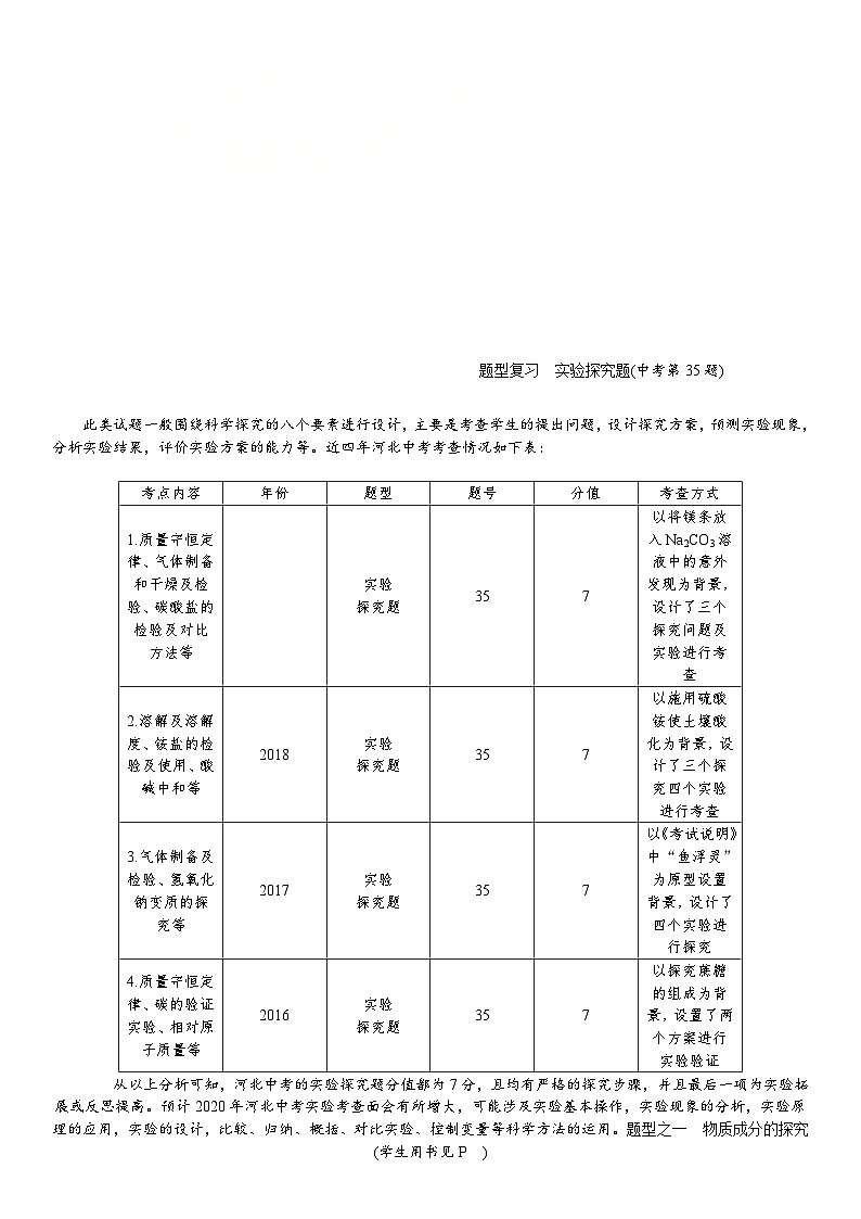 中考化学一轮复习考点讲练 题型复习 实验探究题 (含答案)第1页