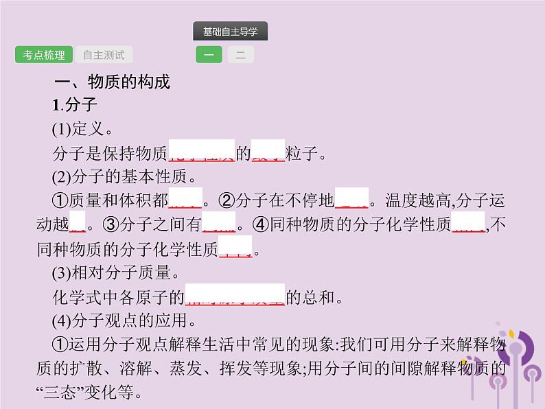 中考化学一轮复习基础知识过关课件 第三单元物质构成的奥秘（含答案）第2页