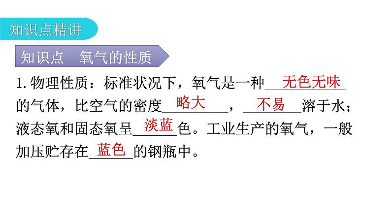 人教版九年级化学第二单元我们周围的空气2氧气课时1氧气的性质教学教学课件第5页