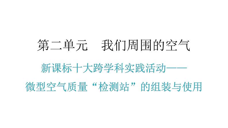 人教版九年级化学第二单元我们周围的空气实践活动微型空气质量“检测站”的组装与使用教学课件01