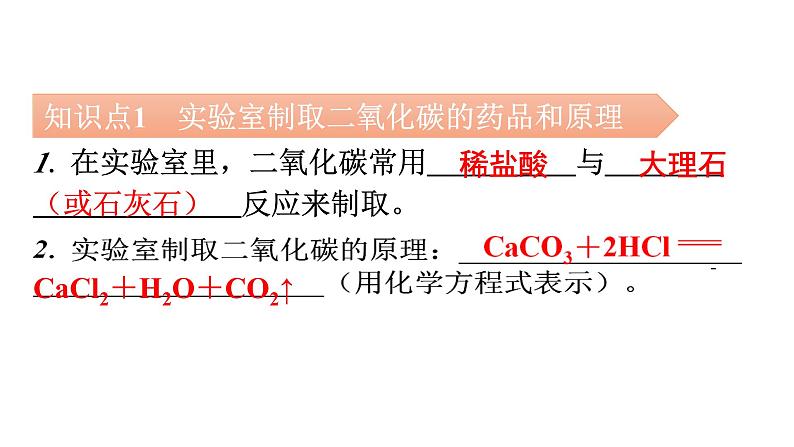 人教版九年级化学第六单元碳和碳的氧化物2二氧化碳制取的研究课时1二氧化碳制取的研究（一）教学课件05