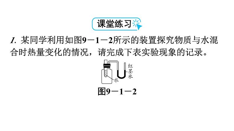 人教版九年级化学第九单元溶液1溶液的形成课时2溶解时的吸热或放热现象乳化现象教学课件07