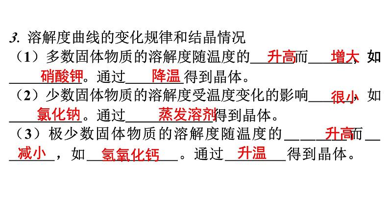 人教版九年级化学第九单元溶液2溶解度课时3溶解度曲线混合物的分离教学课件第6页