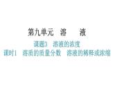 人教版九年级化学第九单元3溶液的浓度课时1溶质的质量分数溶液的稀释或浓缩分层作业课件
