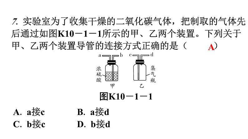 人教版九年级化学第十单元1常见的酸和碱课时1什么是酸和碱酸碱指示剂常见的酸分层作业课件05