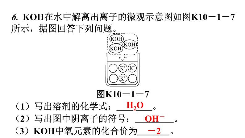 人教版九年级化学第十单元1常见的酸和碱课时3常见的碱碱的性质分层作业课件第6页