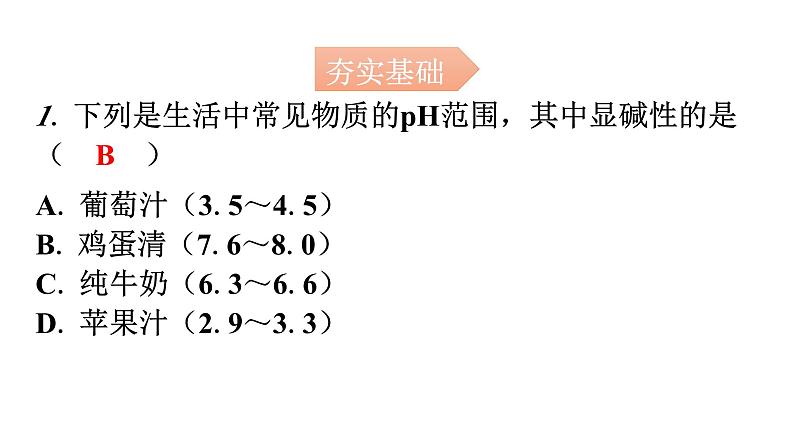 人教版九年级化学第十单元2酸和碱的中和反应课时2溶液酸碱度的表示法pH分层作业课件第2页