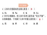 人教版九年级化学第十二单元2化学元素与人体健康分层作业课件