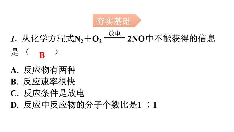 人教版九年级化学第五单元1质量守恒定律课时3化学方程式分层作业课件02