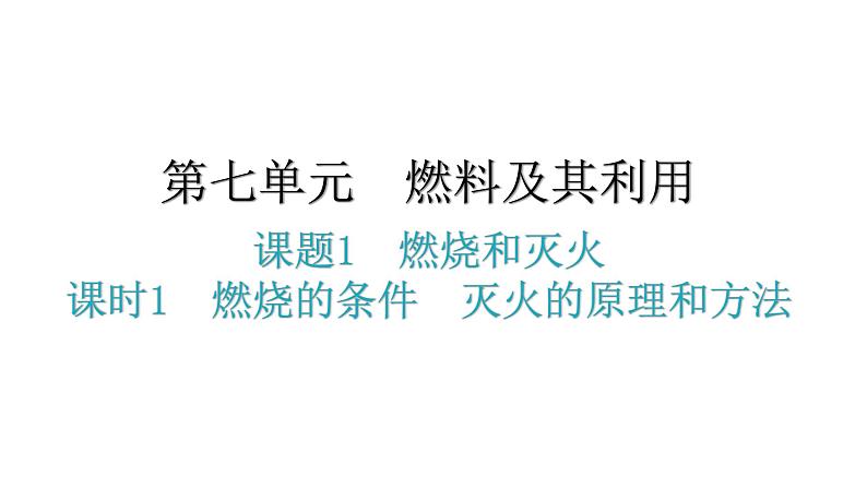 人教版九年级化学第七单元1燃烧和灭火课时1燃烧的条件灭火的原理和方法分层作业课件第1页