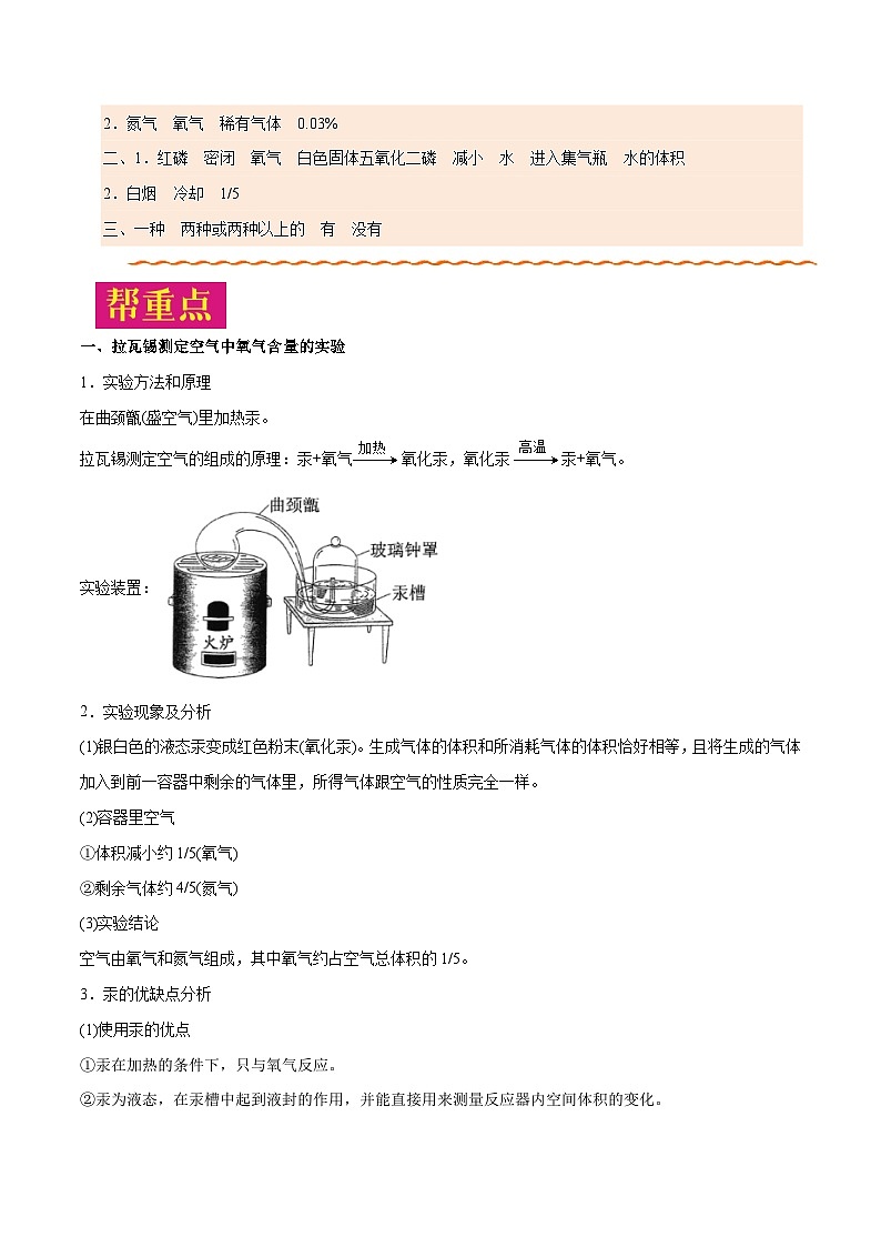 课题2.1.1  空气是由什么组成的-最新初中化学同步（含答案）第2页