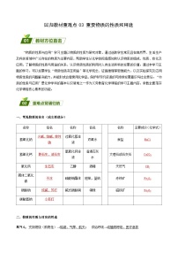 回归教材重难点03 重要物质的性质和用途（解析版）