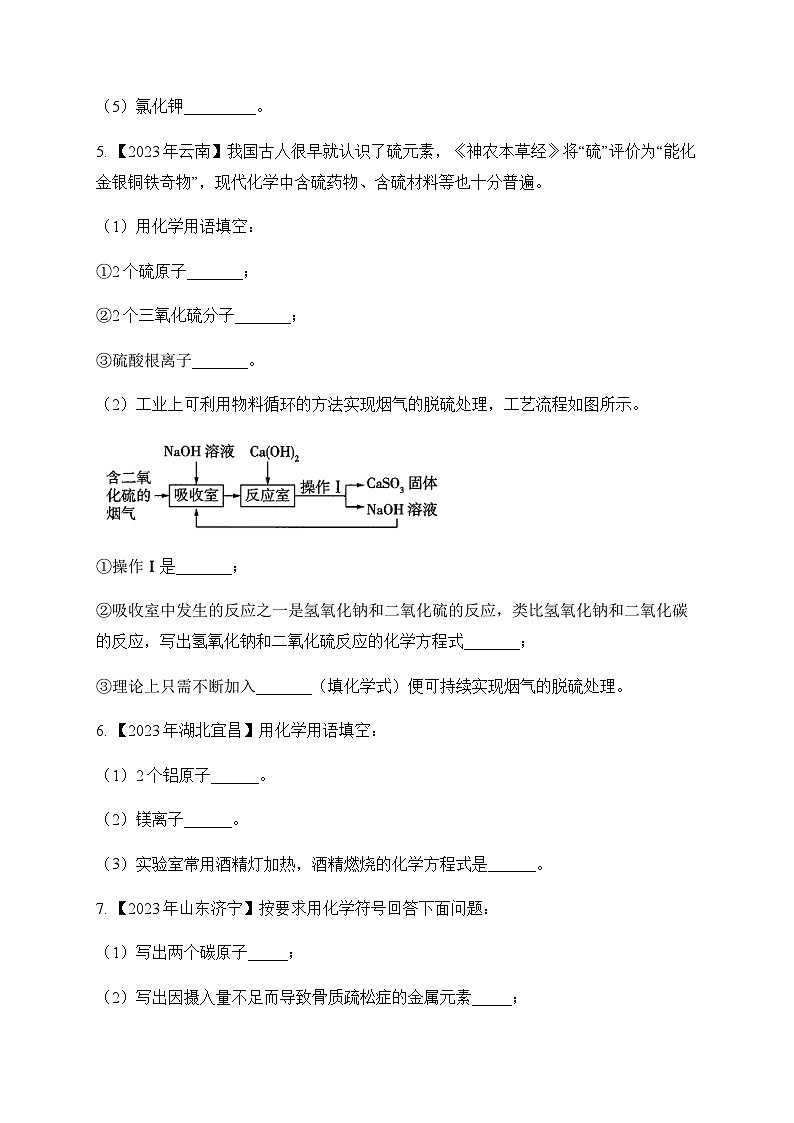 3.化学用语与图标—2023年中考化学真题专项汇编第2页