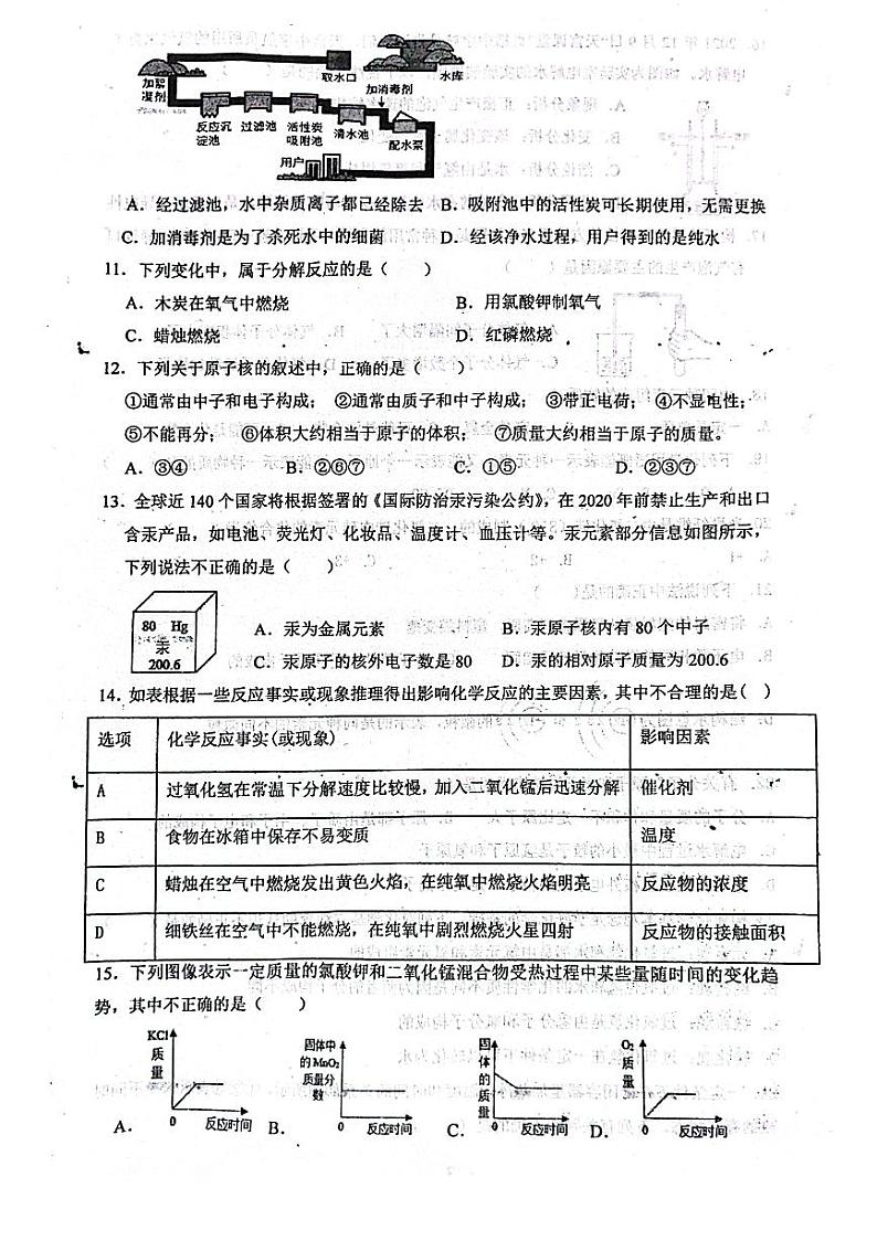 河北省邢台市英华中学2023-2024学年九年级上学期第一次月考化学试题第2页