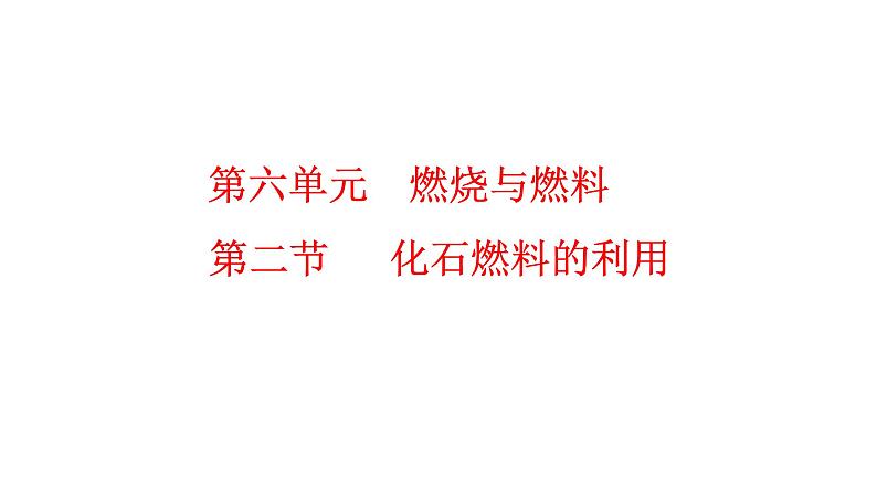 6.2 化石燃料的利用  课件 2023-2024 鲁教版化学 八年级01