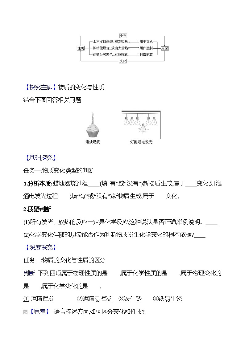 第一单元　课题1　物质的变化和性质 同步练习 2023-2024 人教版化学九年级上册02