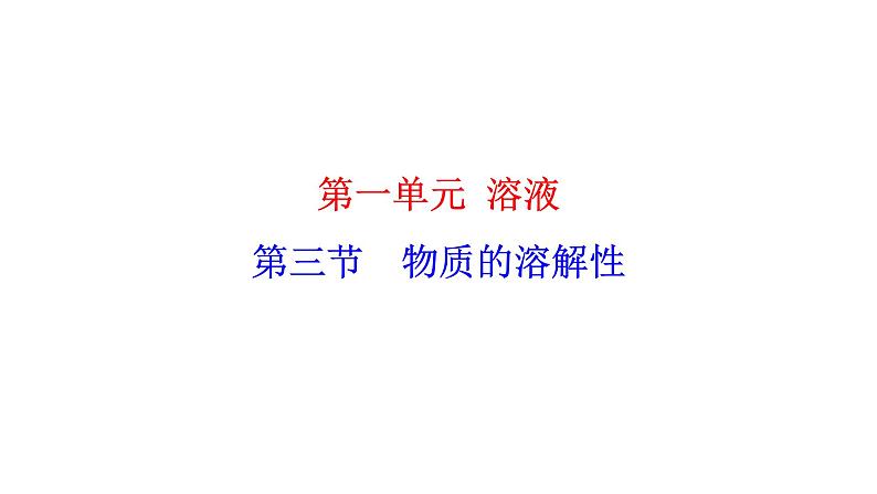 1.3 物质的溶解性 课件---2023--2024学年九年级化学鲁教版（五四学制）全一册01