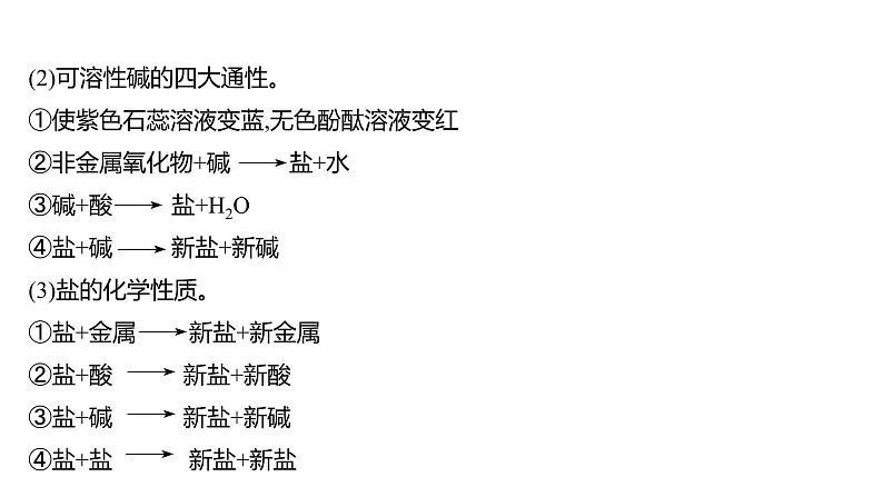 微专题一　酸、碱、盐的化学性质与转化 练习课件 2023--2024学年九年级化学鲁教版（五四学制）全一册02