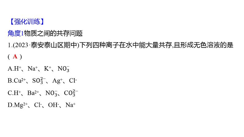 微专题一　酸、碱、盐的化学性质与转化 练习课件 2023--2024学年九年级化学鲁教版（五四学制）全一册05