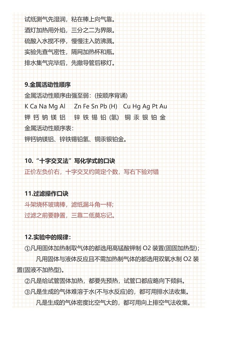 初中化学25个必背知识点第3页