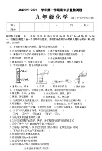 河南省许昌市建安区2020-2021学年九年级上学期期末质量检测化学试题