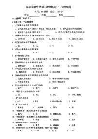 上海市延安初级中学2023-2024学年九年级上学期10月月考化学试卷