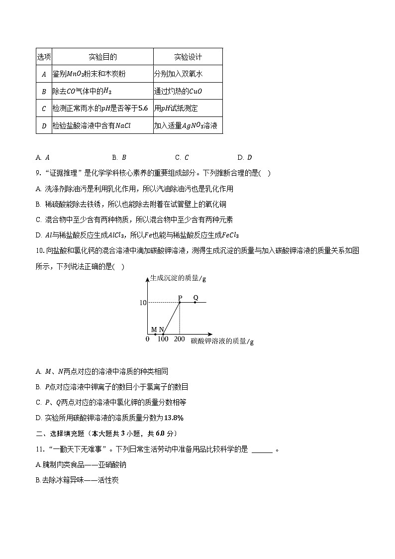 2023年江西省赣州市中考化学三模试卷02