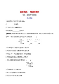 人教版九年级上册第七单元 燃料及其利用实验活动 3 燃烧的条件优秀课时训练