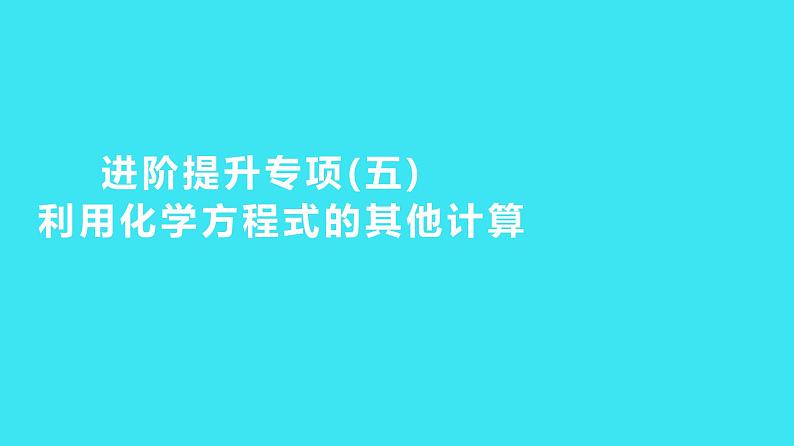 进阶提升专项（五） 利用化学方程式的其他计算  课件 2023-2024人教版化学九年级上册01