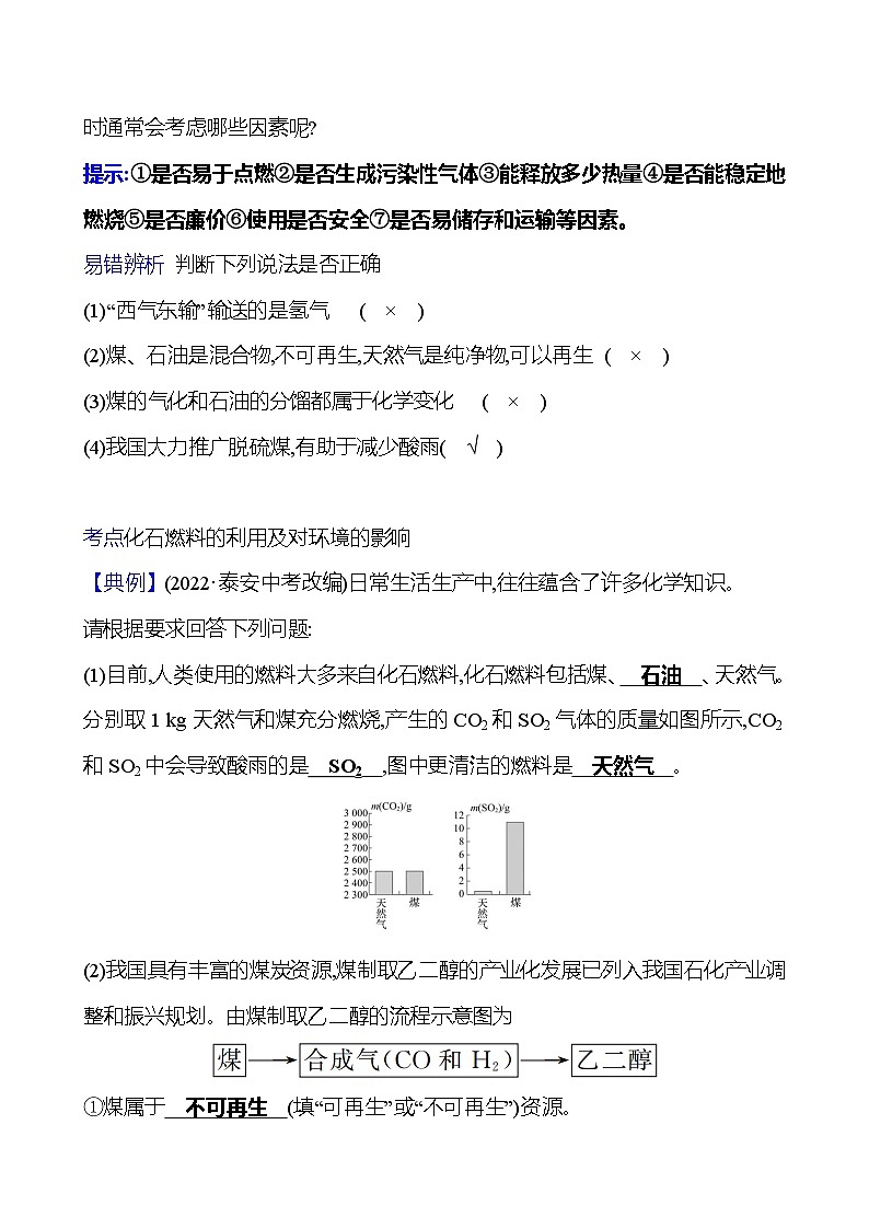第六单元  第二节　化石燃料的利用 同步练习2023-2024 鲁教版化学 八年级全一册02