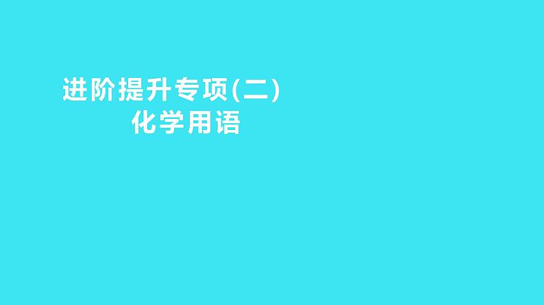 进阶提升专项（二） 化学用语  课件 2023-2024人教版化学九年级上册01