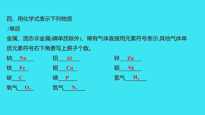 进阶提升专项（二） 化学用语  课件 2023-2024人教版化学九年级上册05