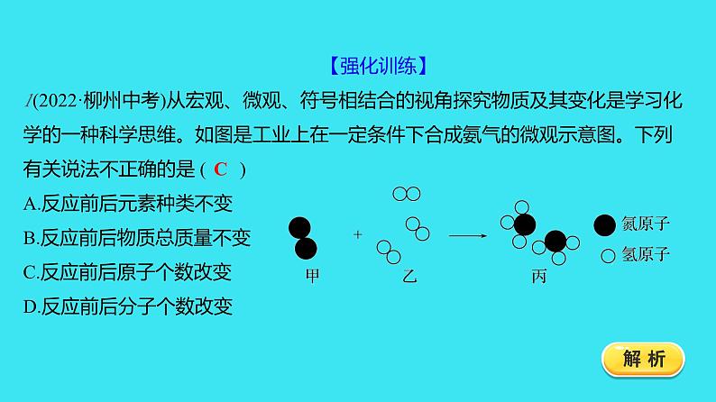 进阶提升专项（四） 微观反应示意图  课件 2023-2024人教版化学九年级上册第4页