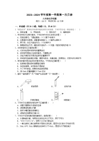 山东省枣庄市台儿庄区2023-2024学年九年级上学期第一次月清化学试题（月考）