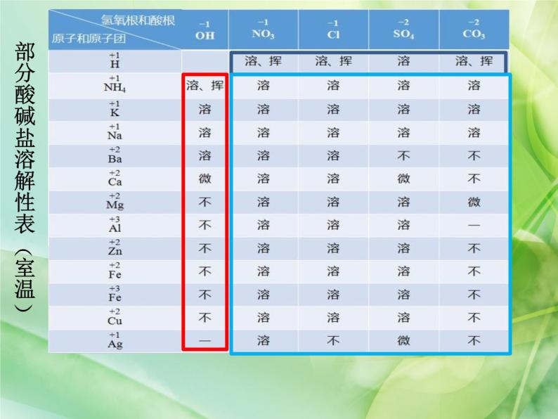 人教版化学九年级下册《附录1 部分酸碱盐的溶解性表》PPT课件203