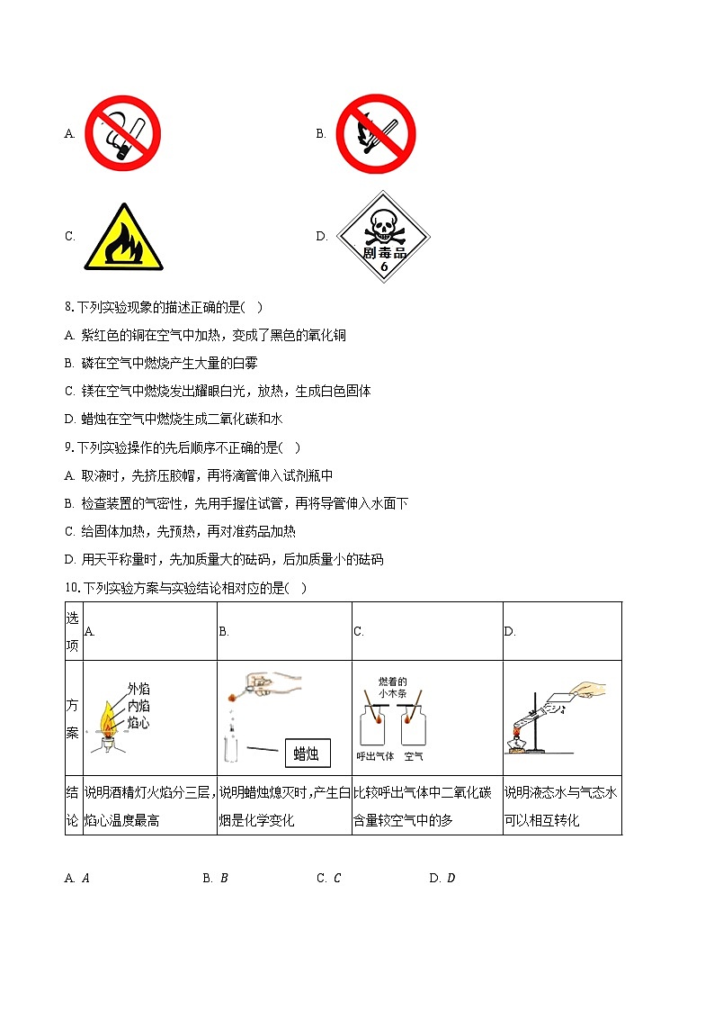 2023-2024学年福建省福州十一中九年级（上）月考化学试卷（10月份）（含解析）第2页