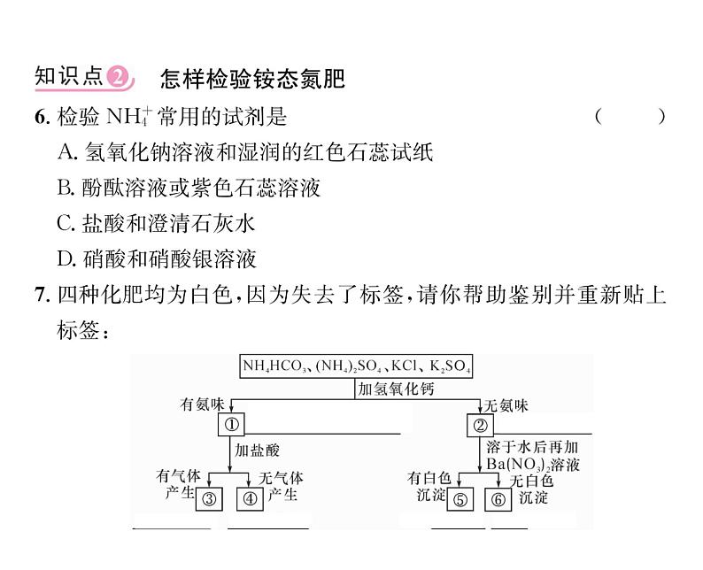 科粤版九年级化学下册第八章8.5  化学肥料课时训练课件PPT第6页