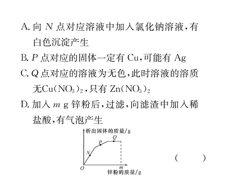 科粤版九年级化学下册专题复习1  图象分析题课时训练课件PPT08