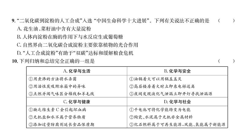 科粤版九年级化学下册第9章质量评估课时训练课件PPT05