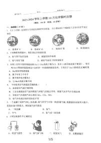 福建省厦门市双十中学思明校区2023-2024学年九年级上学期第一次月考试化学试卷