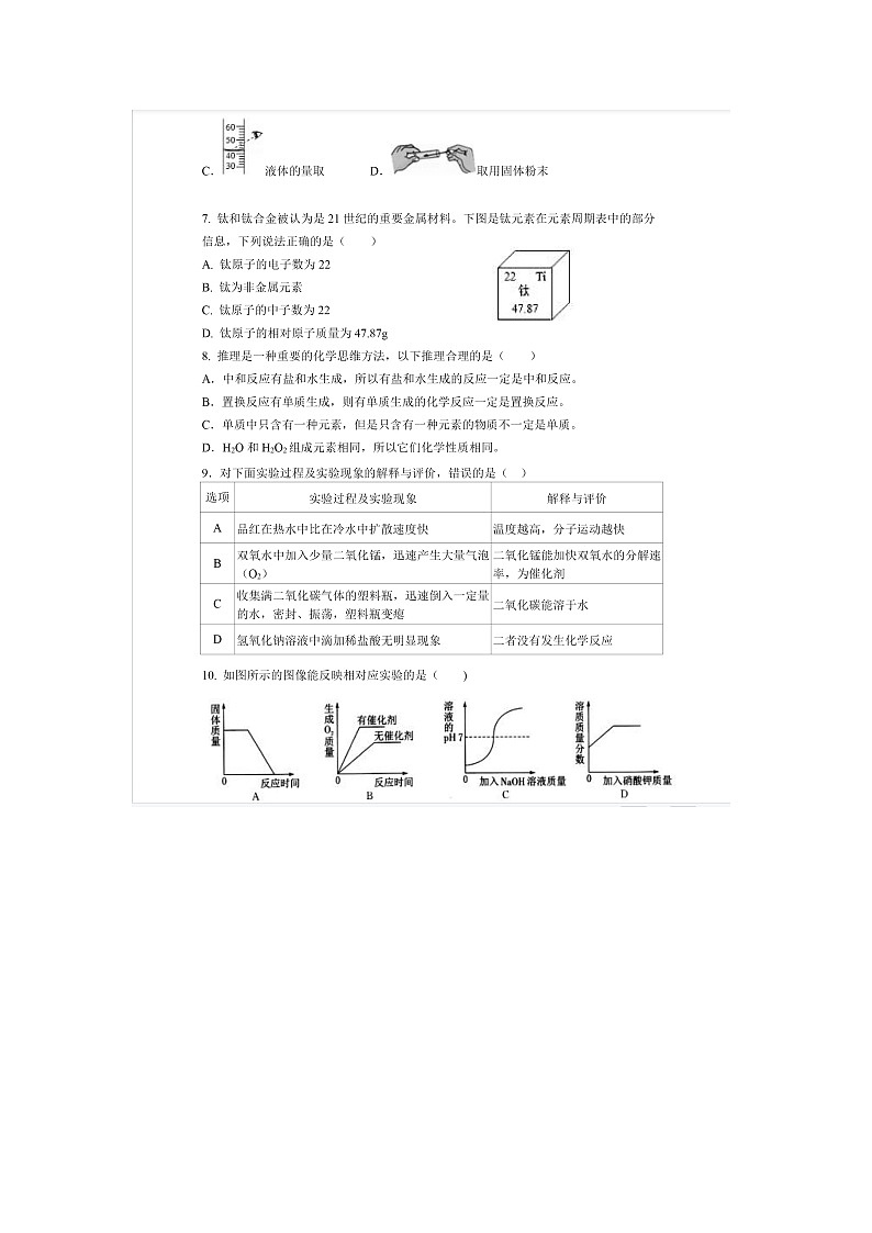 山东省济宁市兖州区2022-2023学年九年级上学期1月期末化学试题第2页