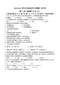 四川省南充市仪陇县城南、城北片区联考2023-2024学年九年级上学期10月月考化学试题