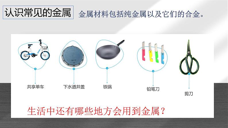 粤教版初中化学九年级下册6.1 《 金属材料的物理特性》课件第3页