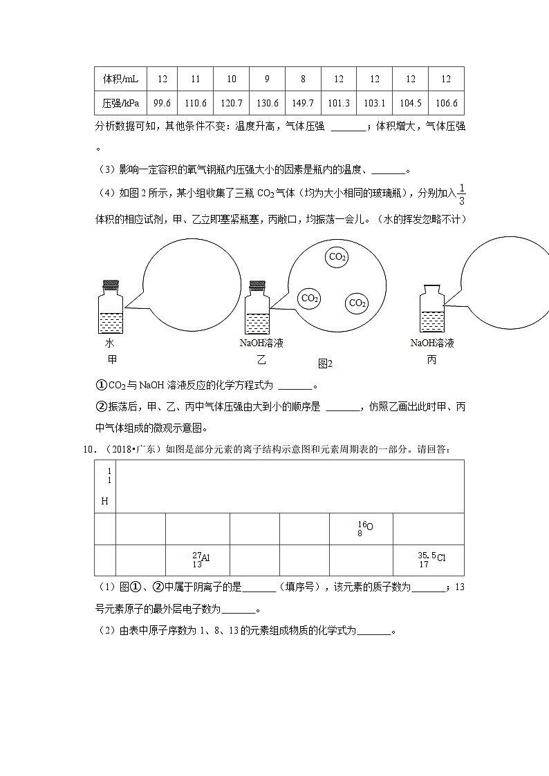 2018-2021年广东中考化学真题分类汇编之碳与碳的氧化物第3页