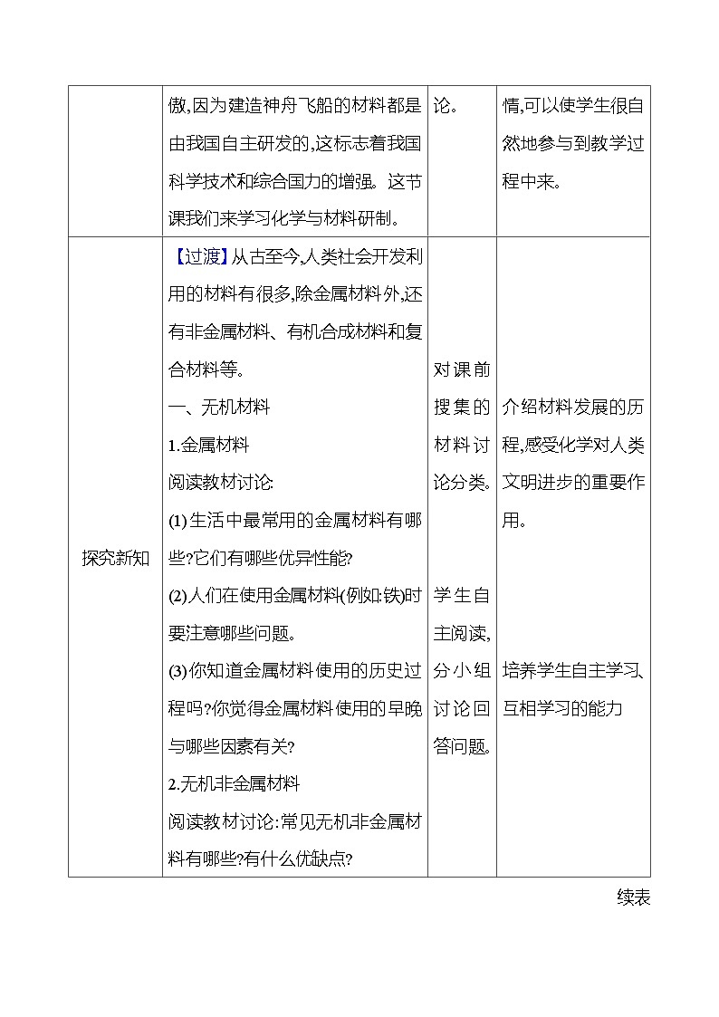 第9章　第2节　新型材料的研制 教案 2023-2024 沪教版 化学 九年级下册02