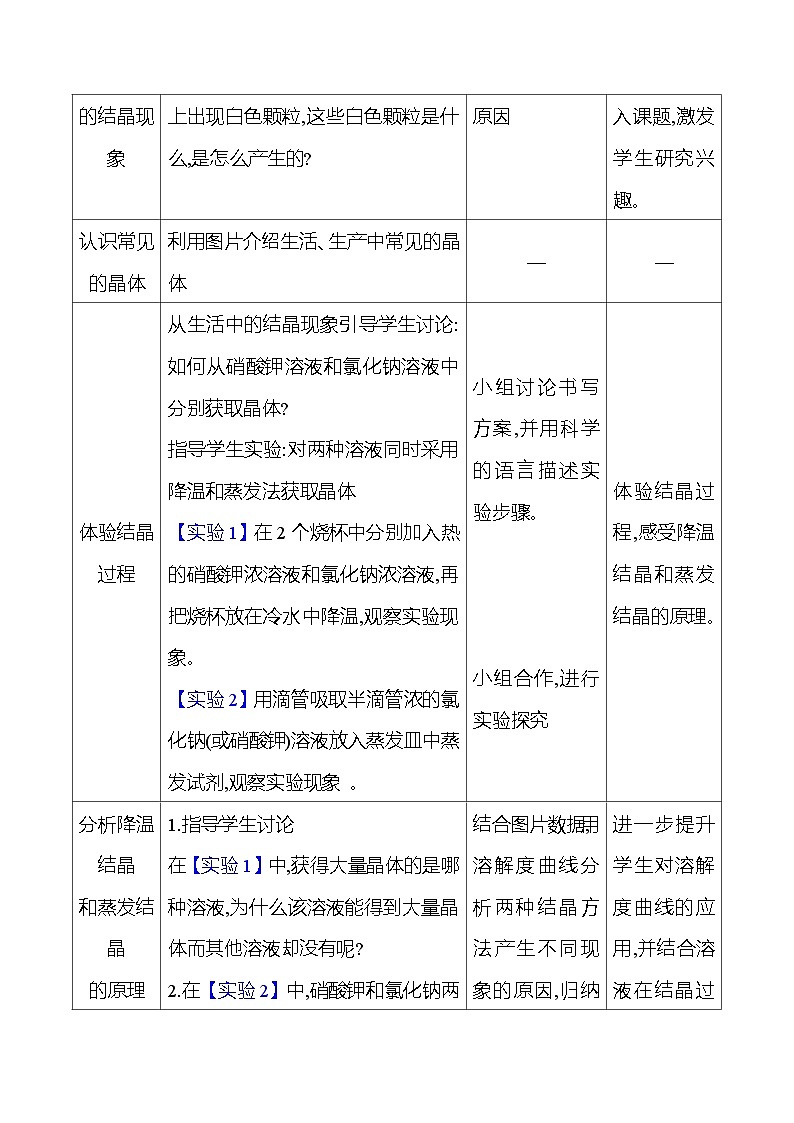 第6章　第3节　第3课时　结晶 教案 2023-2024 沪教版 化学 九年级下册02