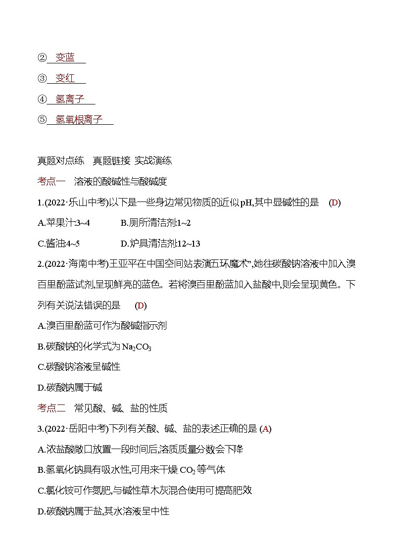 第7章　单元复习整合 导学案 2023-2024 沪教版 化学 九年级下册 导学案02