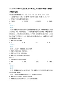 2022-2023学年江苏省南京市溧水区九年级上学期化学期末试题及答案