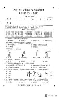 河北省石家庄市赵县2023-2024学年度上学期完美测评2（月考）九年级化学试卷（PDF版，含答案）