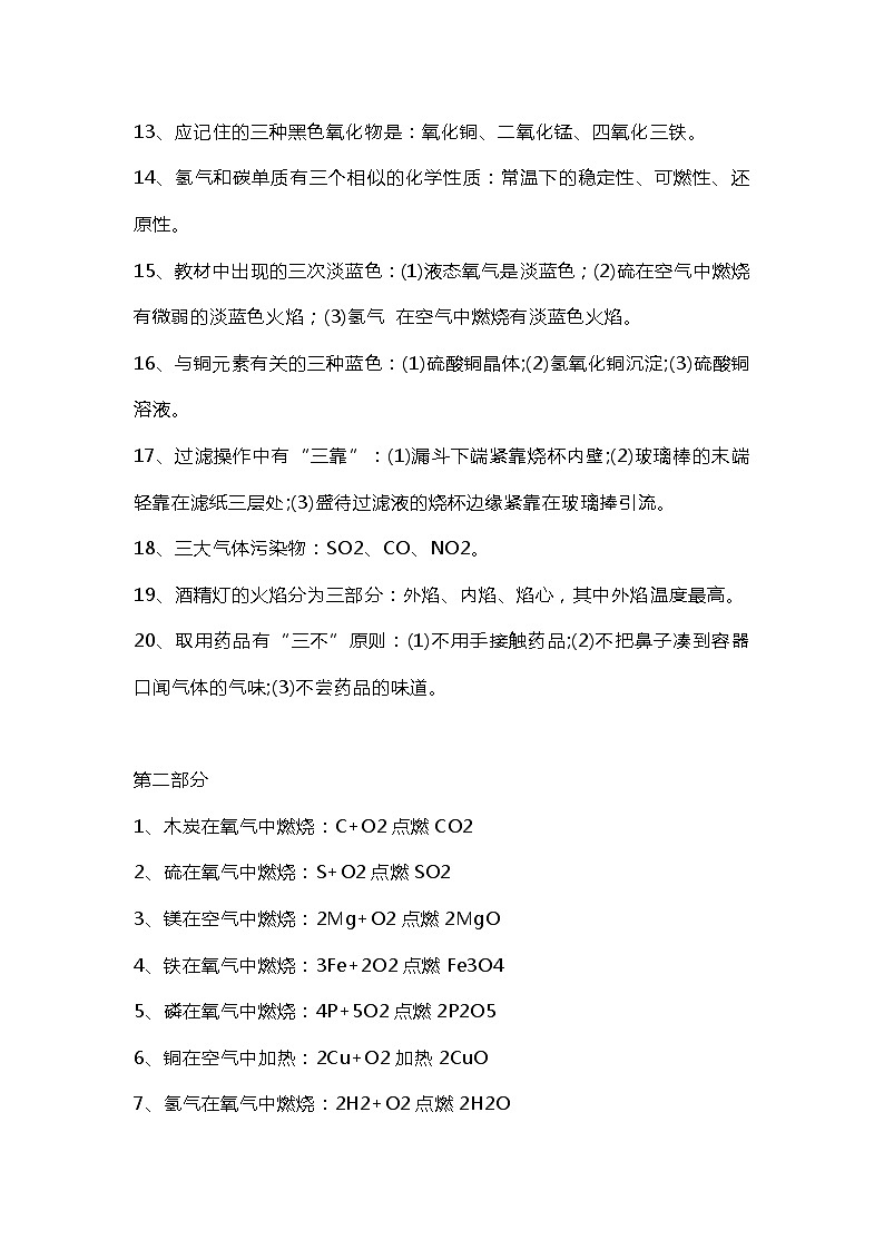 初中化学常考知识点合集第2页